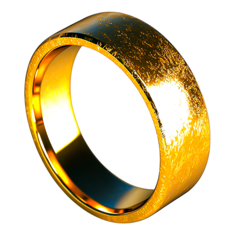 Shiny Gold Ring with Smooth Surface and Reflected Light Effects png