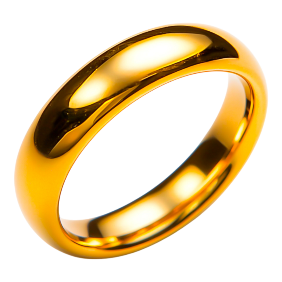 Elegant Gold Wedding Band with Smooth Polished Surface Design png