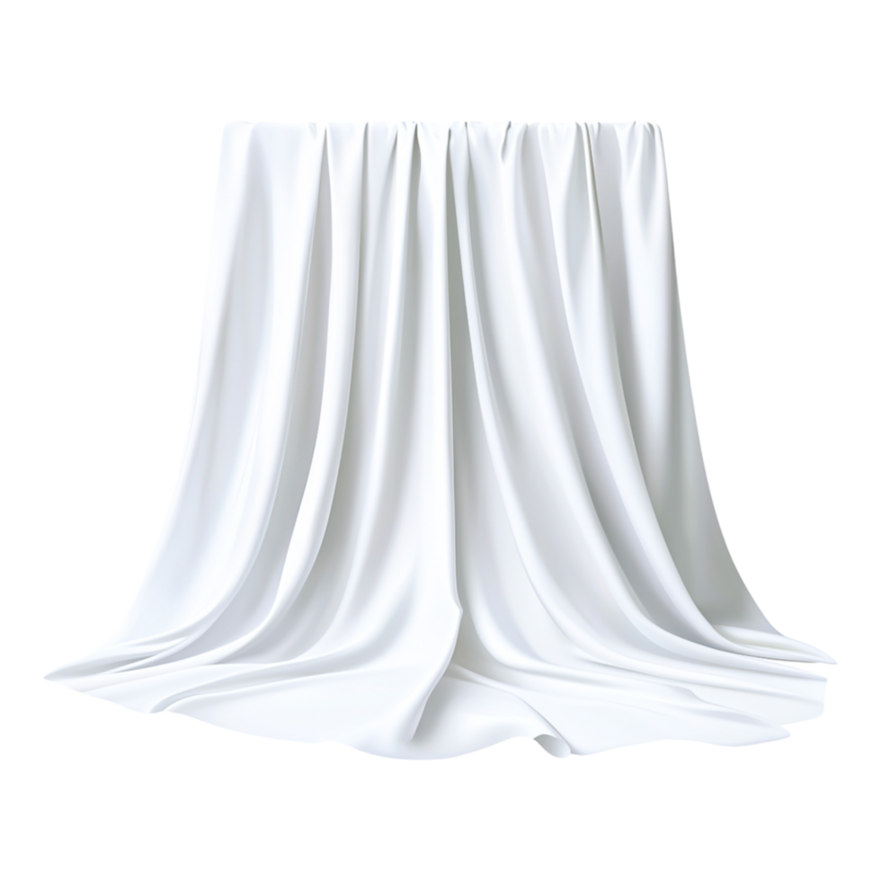 White Elegant Fabric with Smooth Drapes and Natural Flowing Texture png