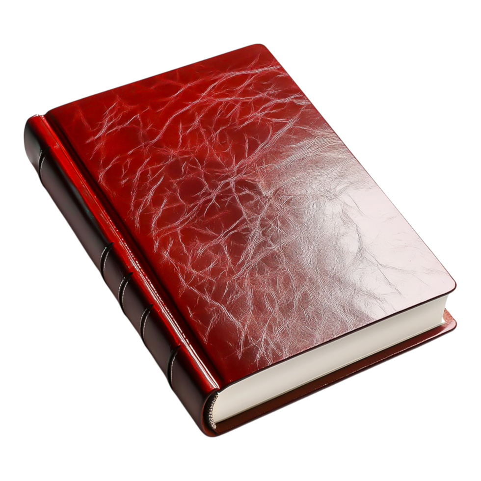 Elegant Red Leather Book with Textured Cover png