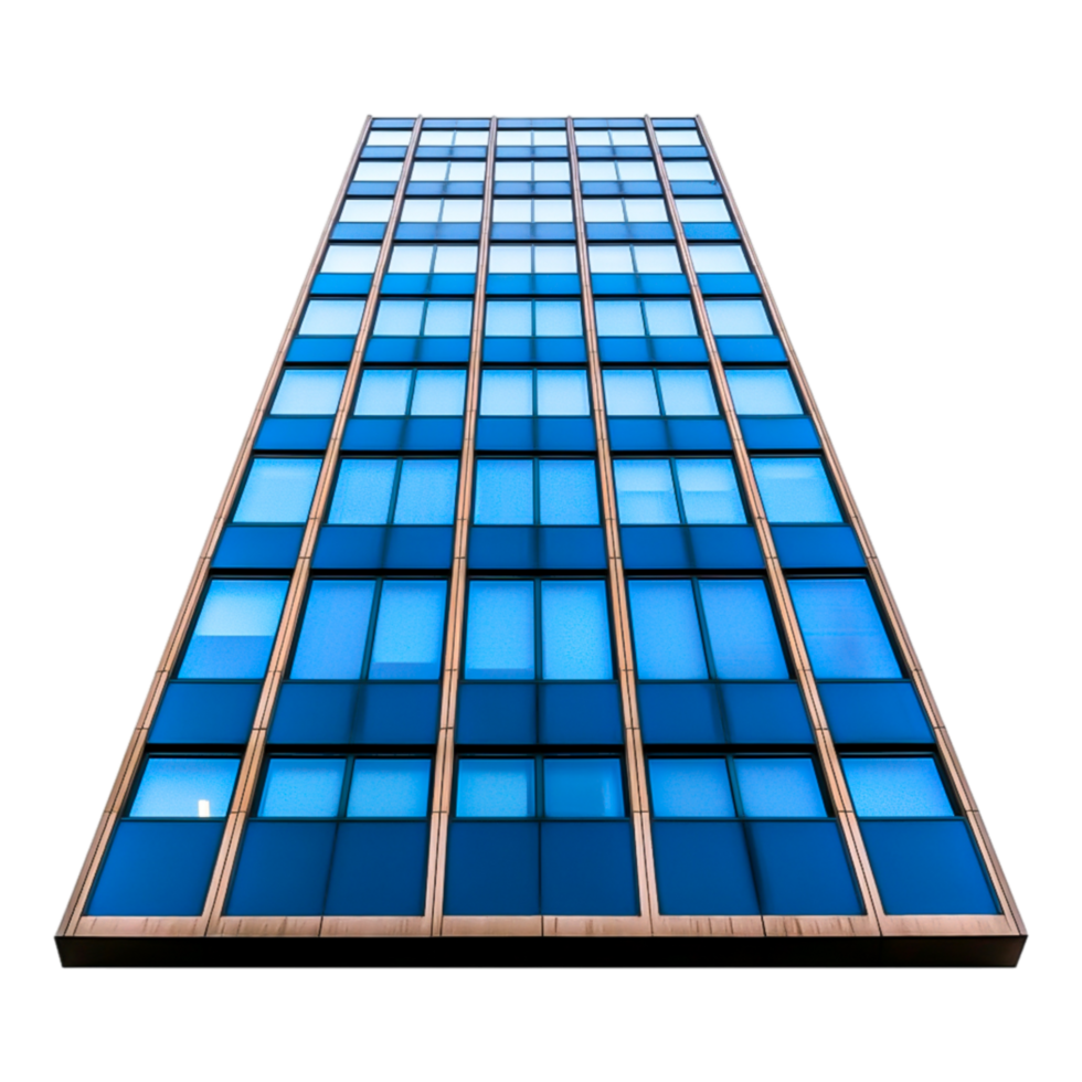 Modern Glass Building Facade with Reflection and Clear Windows png