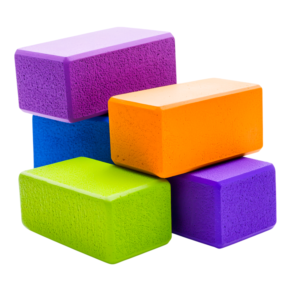 Colorful Foam Blocks for Creative Play and Learning Activities png