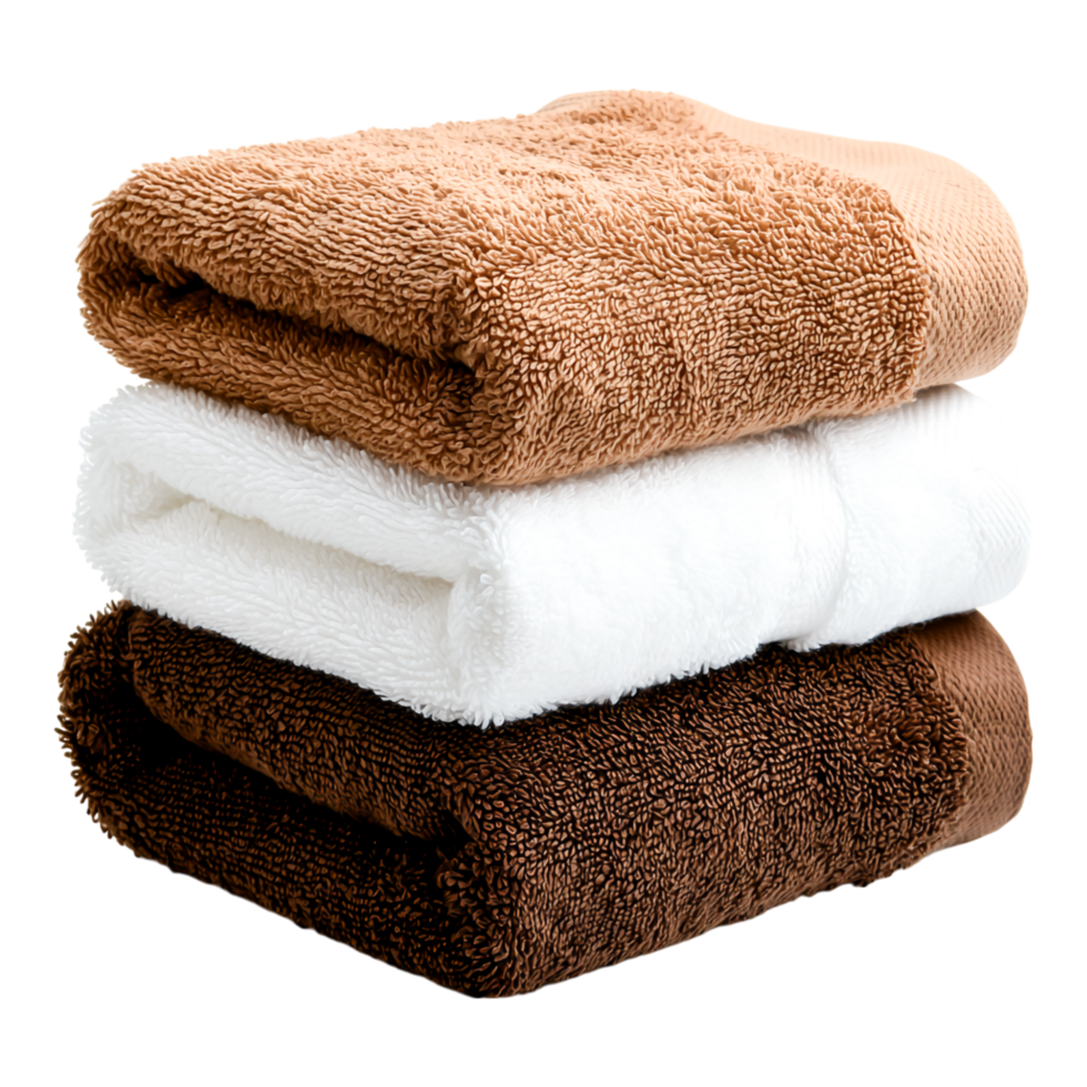 Soft Towels in Earthy Tones for Bathroom or Spa Use png