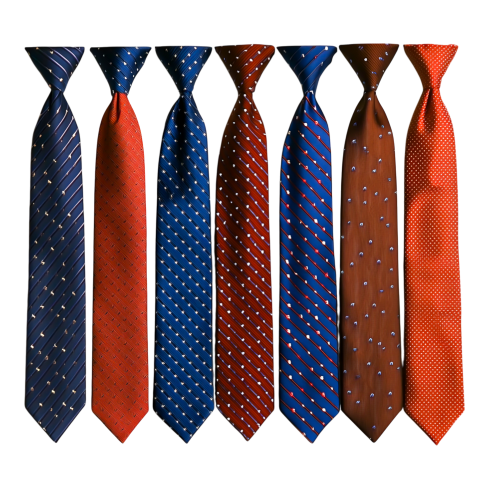 Colorful Ties Collection in Various Patterns and Textures for Fashion png