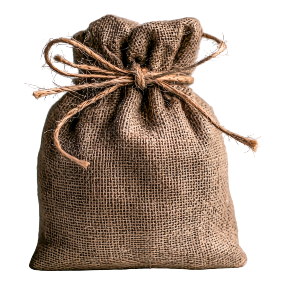Burlap Sack with Drawstring Closure for Rustic Storage Options png