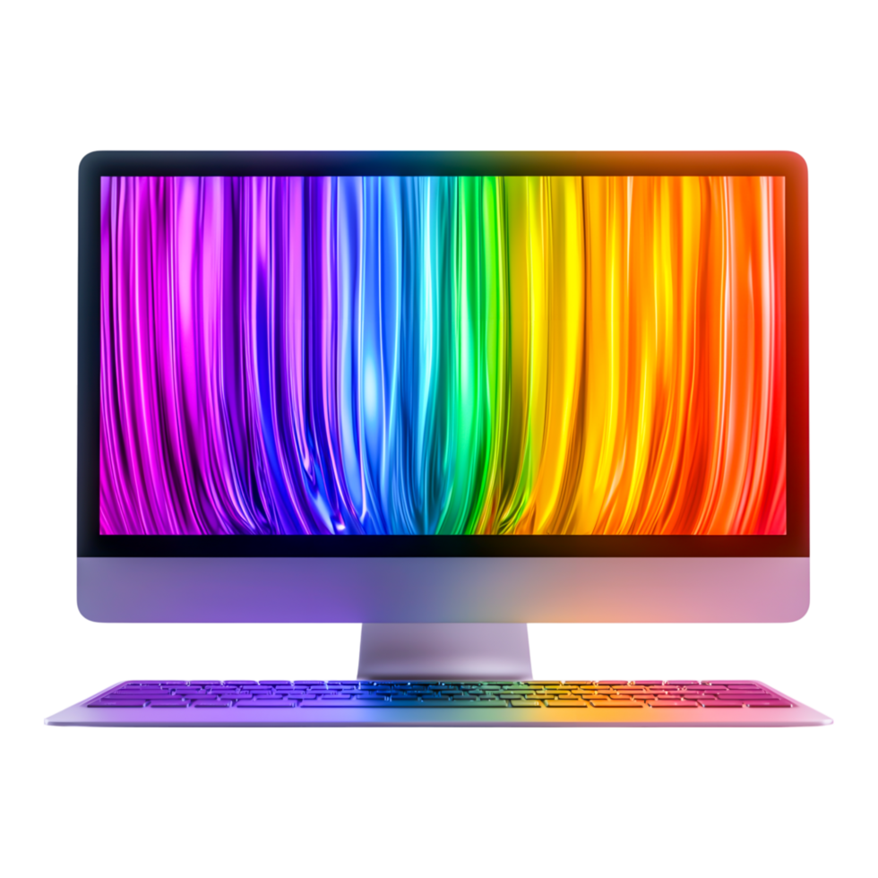 Vibrant Abstract Colorful Computer Screen Display png