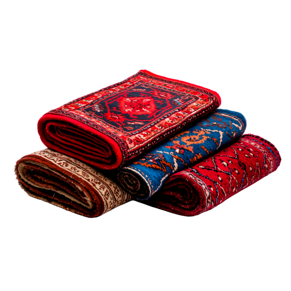 Colorful Handwoven Textiles Stacked on Each Other for Display png