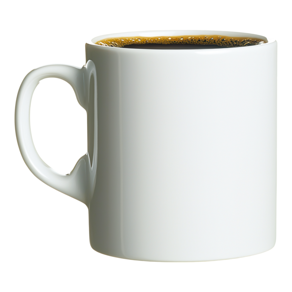 Blank Coffee Mug on White Background with Dark Beverage Inside png