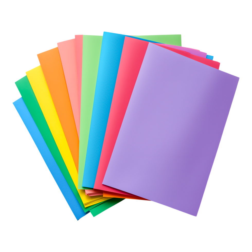 Colorful Assortment of Blank Sheets of Paper png