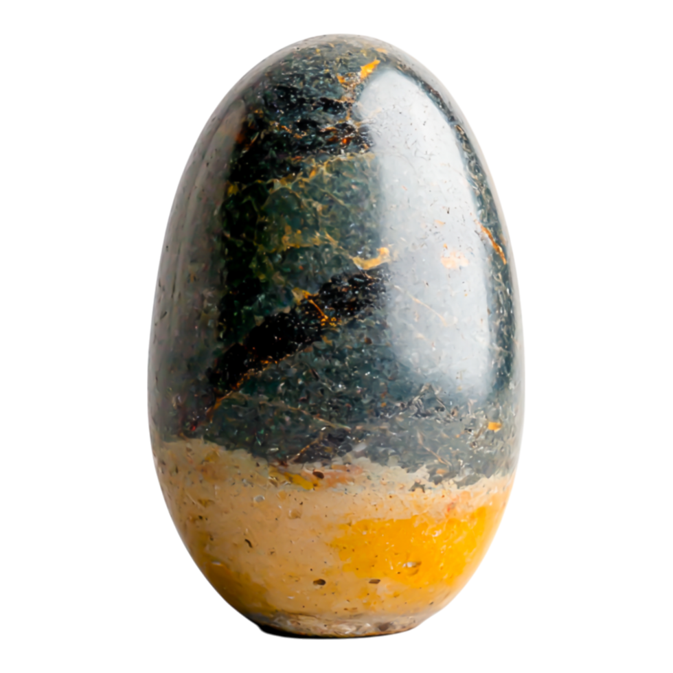 Unique Polished Stone with Striking Patterns and Natural Colors png