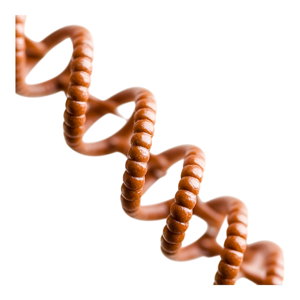 Close-Up View of a Twisted Brown Wire Spiral with Highlights and Shadows png
