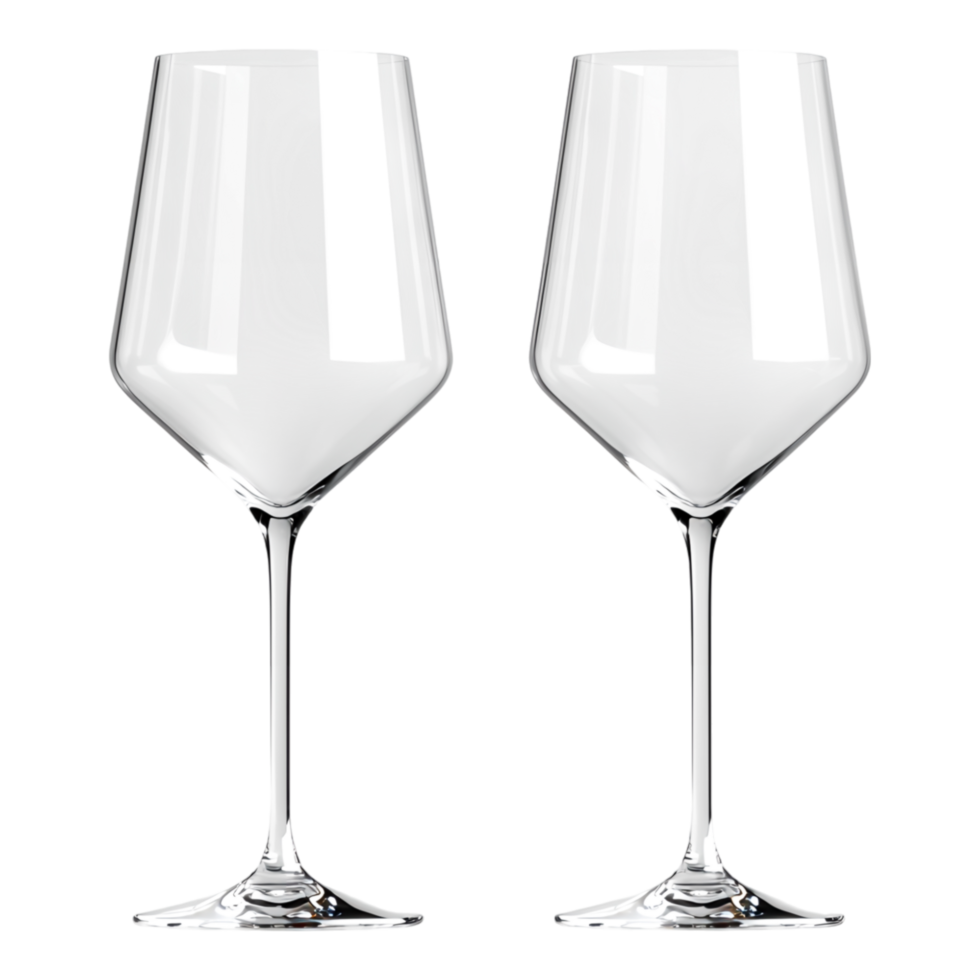 Elegant Set of Two Empty Wine Glasses png