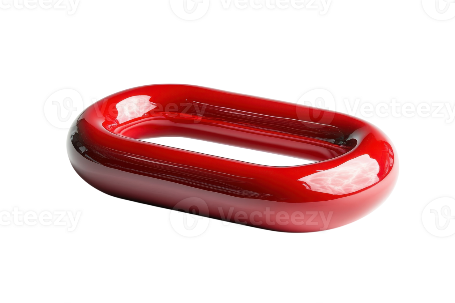 Bright red abstract sculpture with a smooth, glossy finish situated against a plain white background png