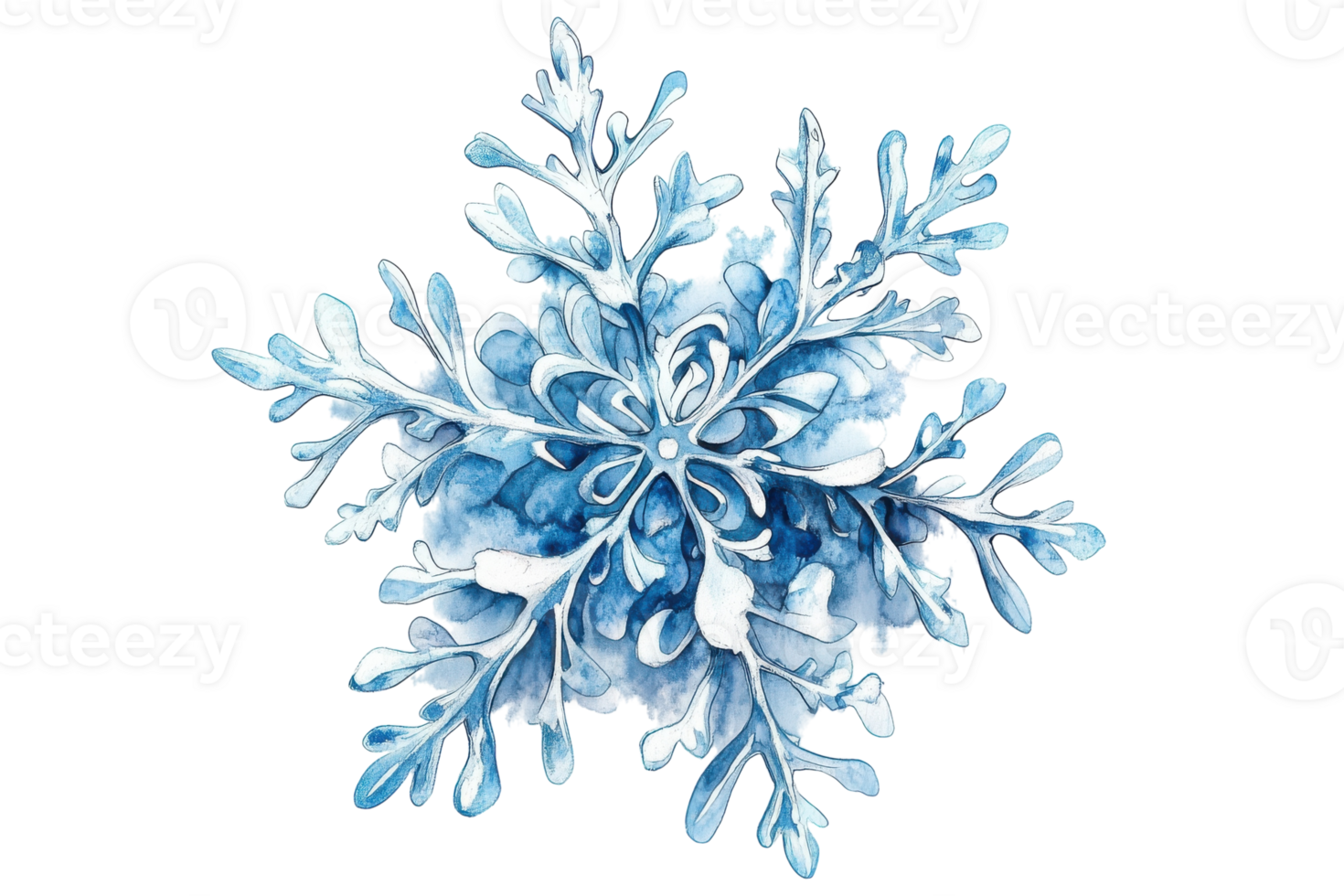 Intricate blue snowflake design showcasing delicate patterns in winter png