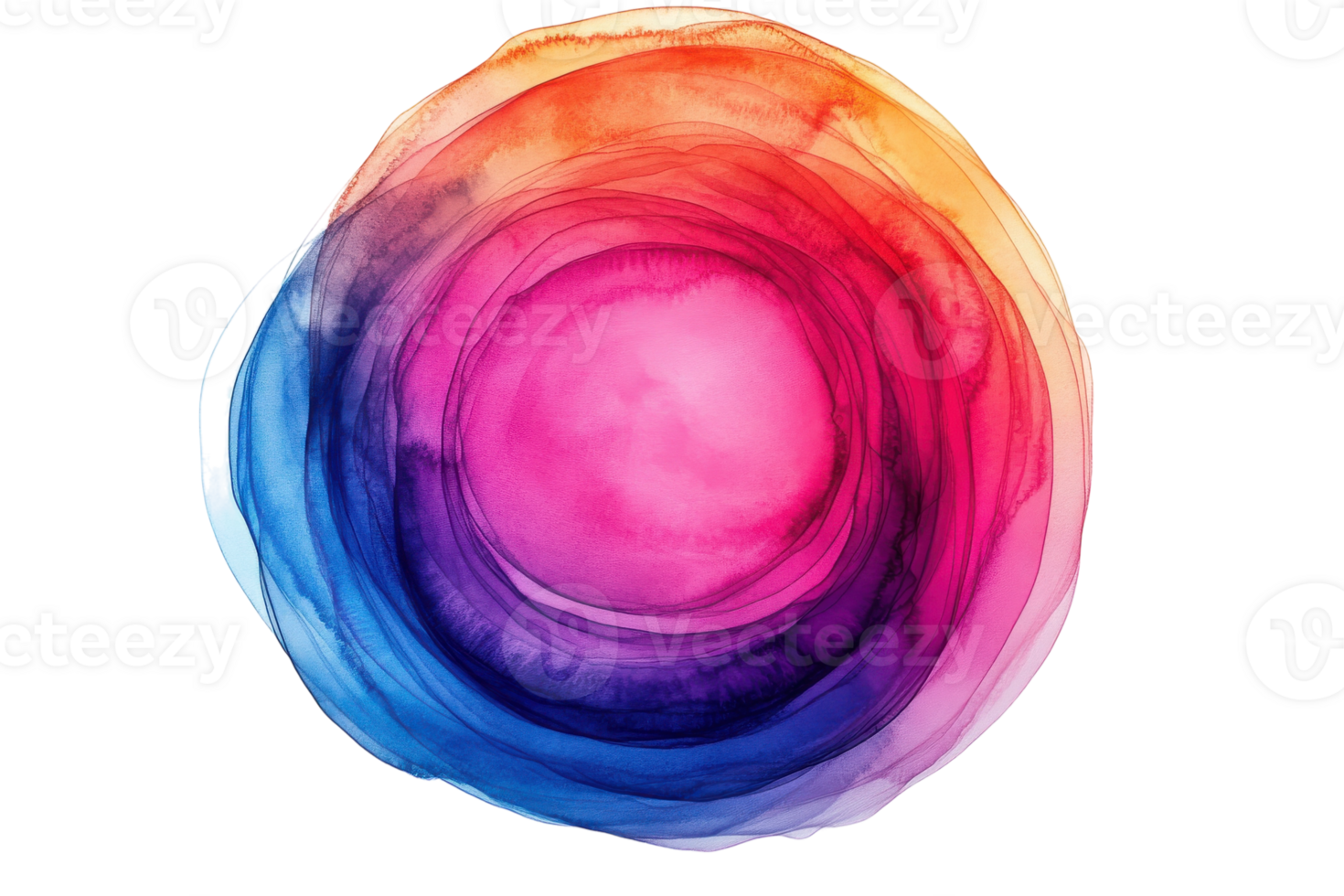 Vibrant circular abstract artwork featuring smooth transitions of color across a modern design png