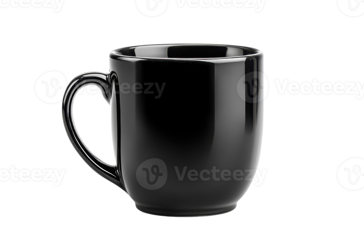 Stylish black cup resting on a plain white background ideal for coffee or tea lovers png