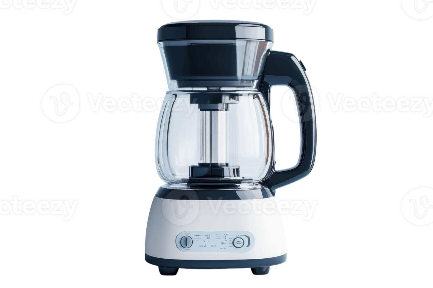 Modern coffee maker with glass carafe for brewing fresh coffee at home in a stylish kitchen setting png