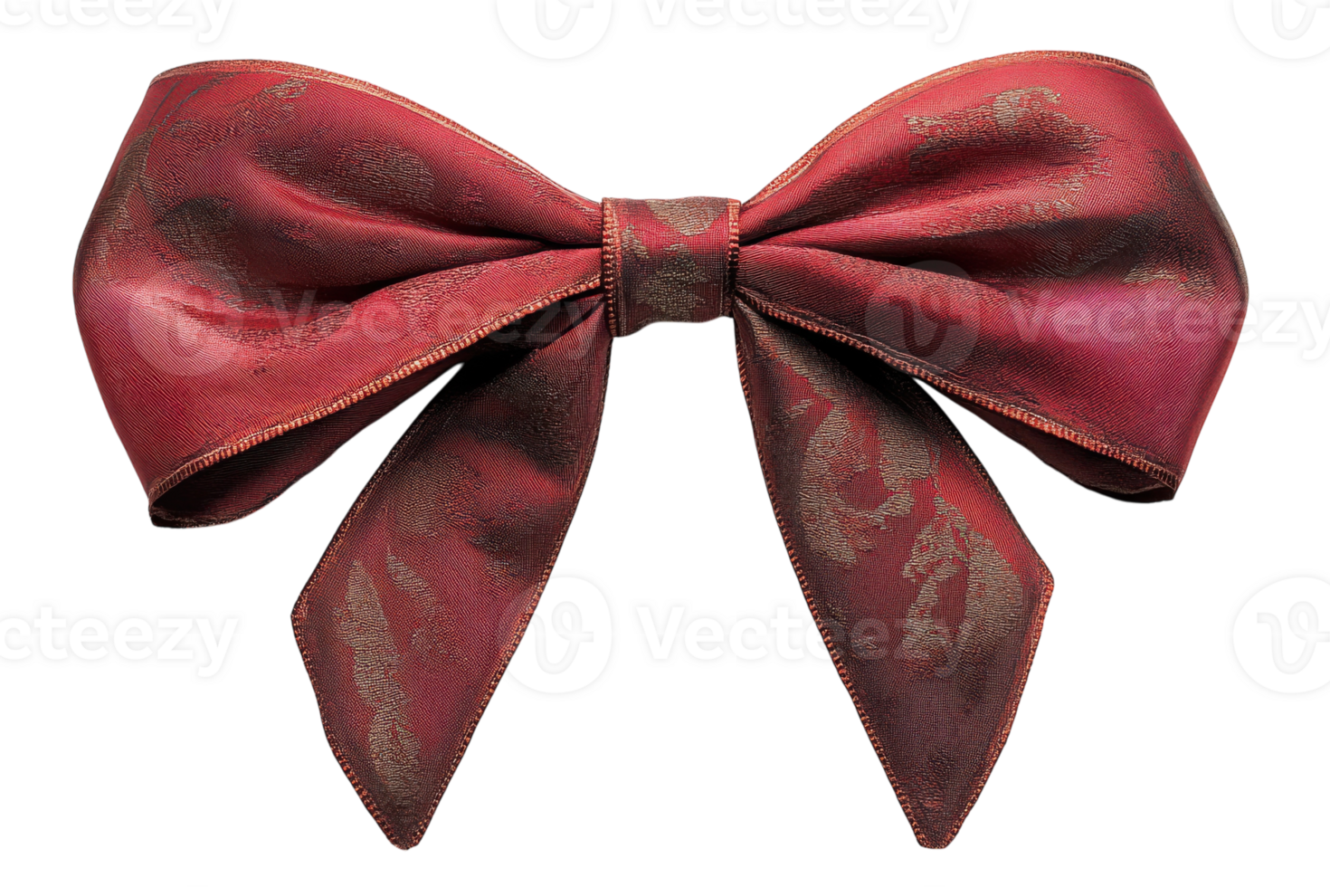 Elegant red bow with textured fabric displayed against a neutral background png