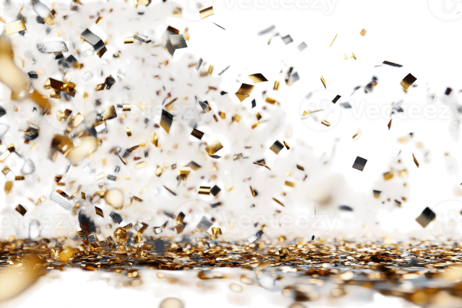 Sparkling confetti bursts in a dynamic display during a celebration png