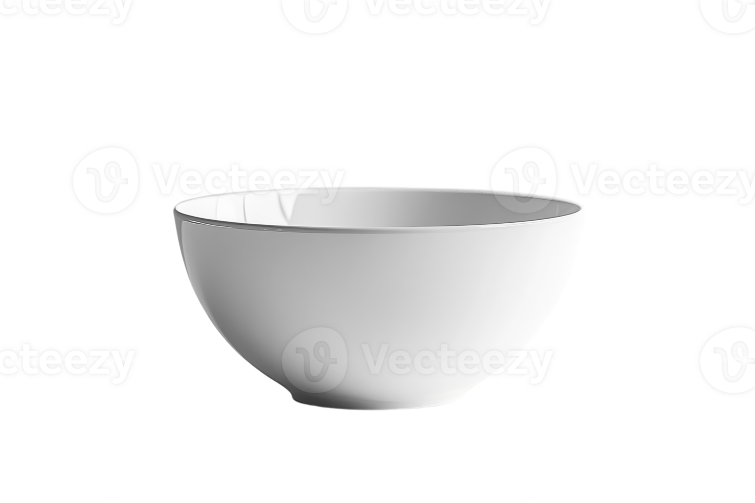 Simple white bowl on a plain background highlighting its smooth design and elegant shape for dining or culinary use png