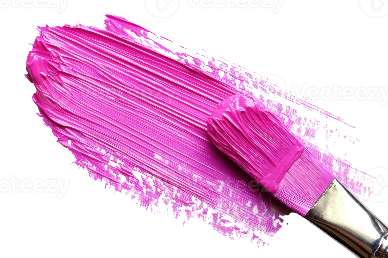 Bright pink paint spread across canvas with brush for artistic creation png