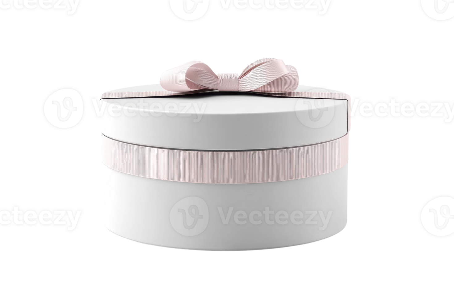 Elegant round gift box with a soft pink ribbon perfect for special occasions and celebrations png