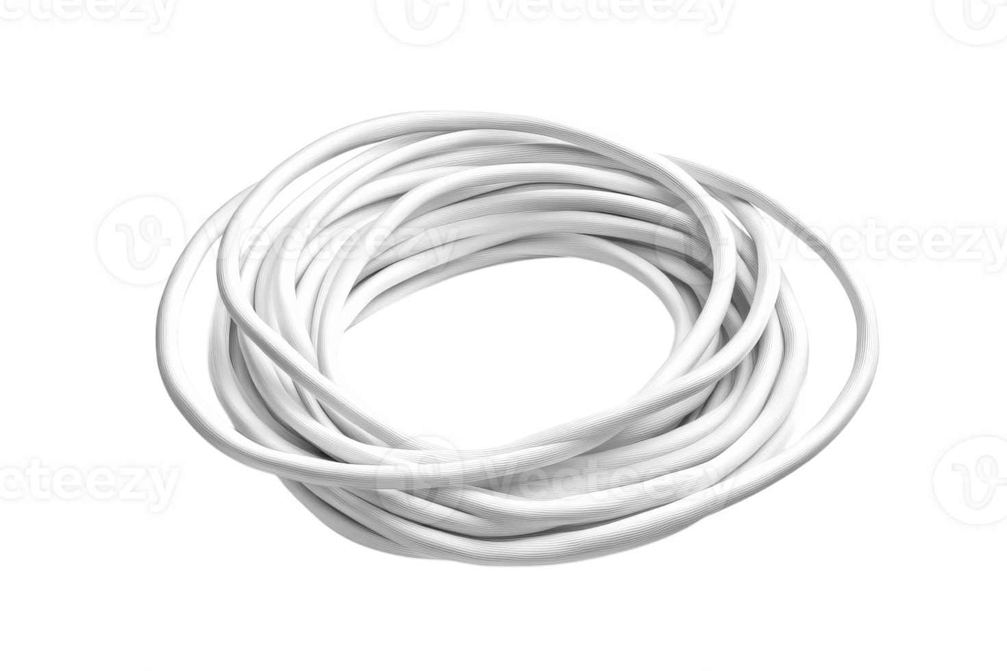 Coiled white rope resting on a neutral background for various practical uses and projects png