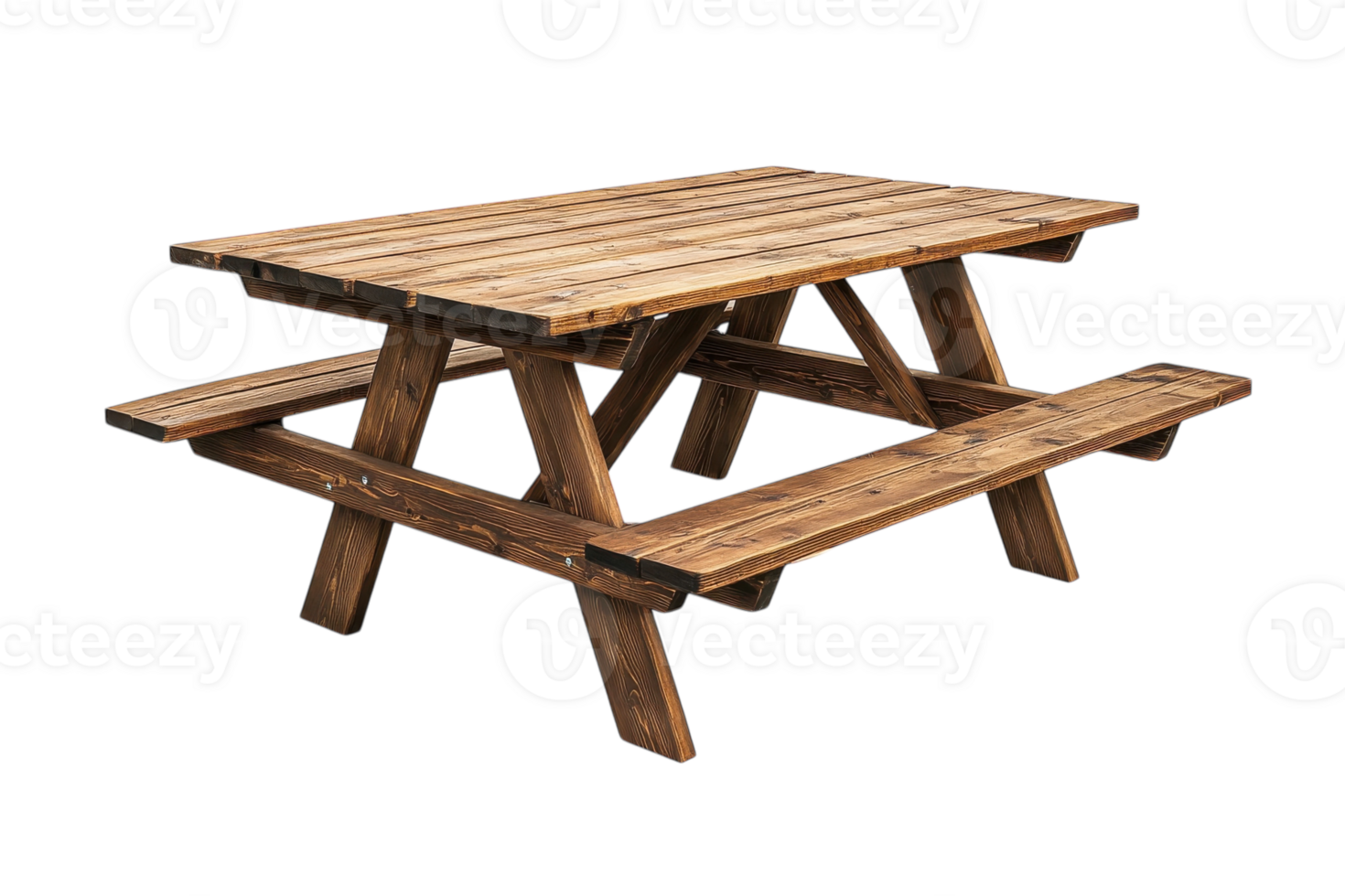 Wooden picnic table designed for outdoor gatherings and leisure activities in parks and backyards png
