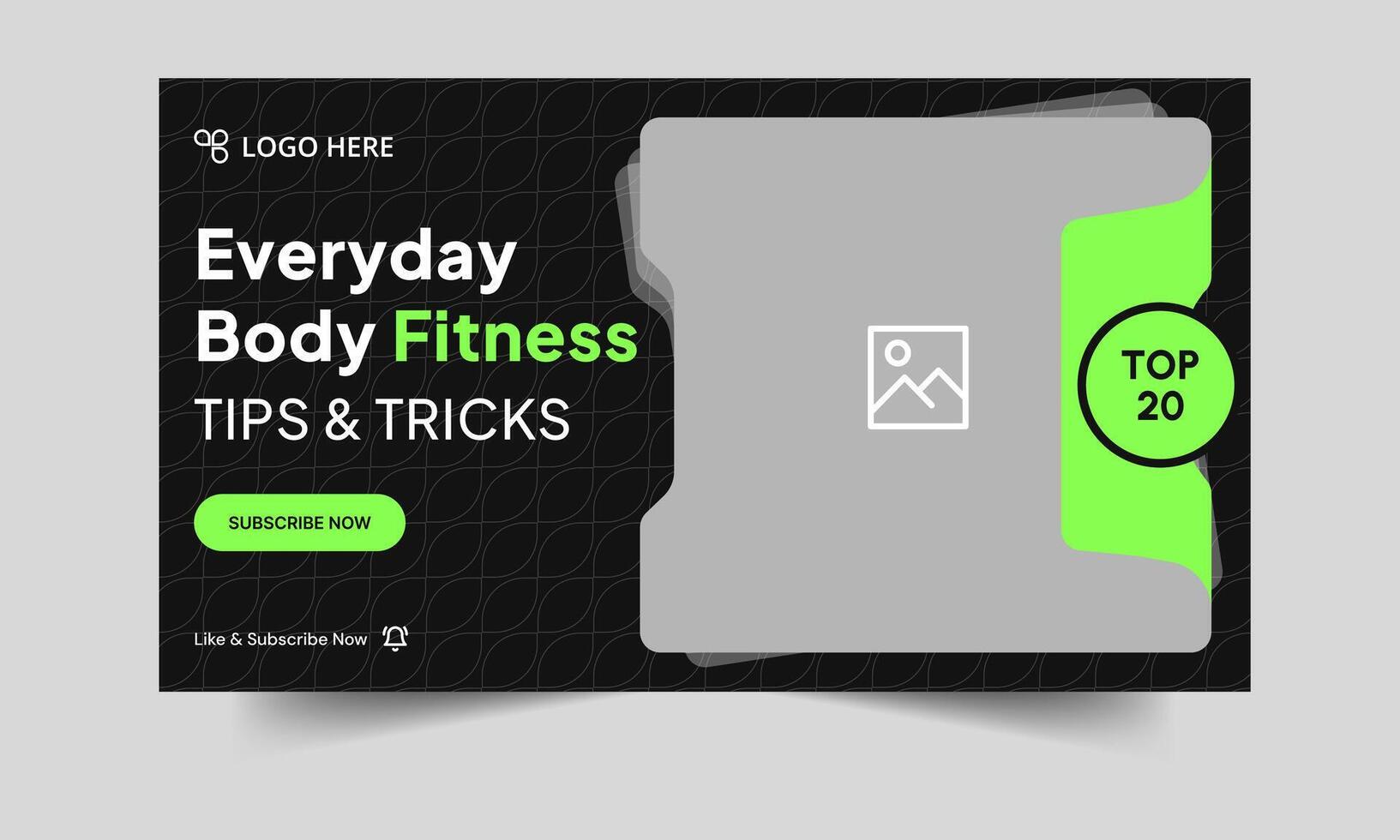 Daily fitness thumbnail banner design, thumbnail banner design, fully editable eps 10 file format vector