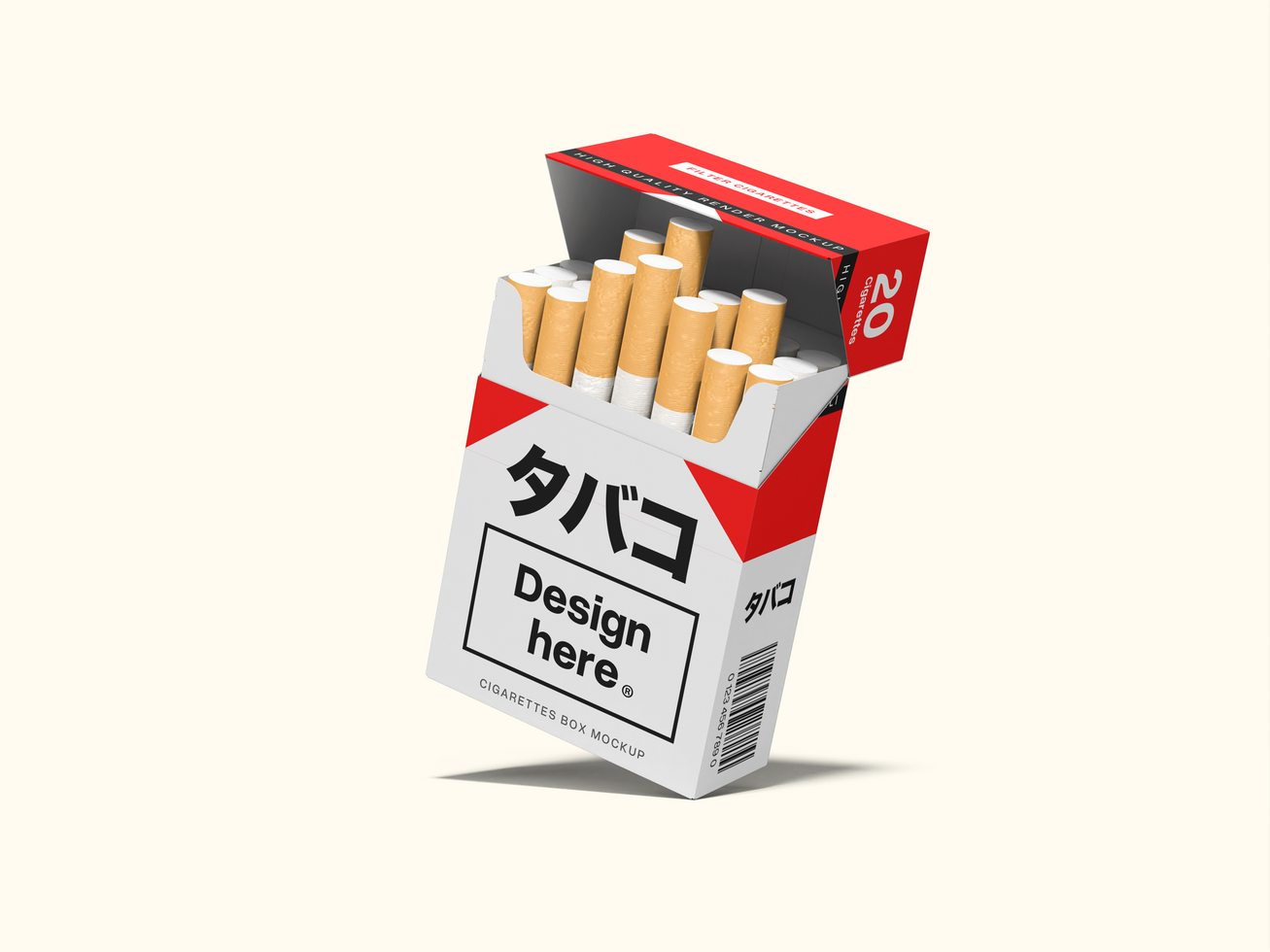 Cigarette Box Mockup 3D Render psd