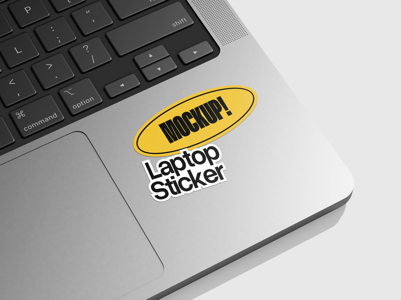 Sticker Laptop 3D Mockup psd