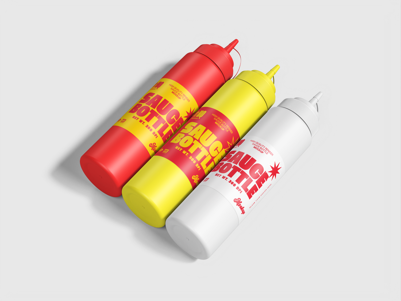 Sauce Bottle 3D Render Mockup psd