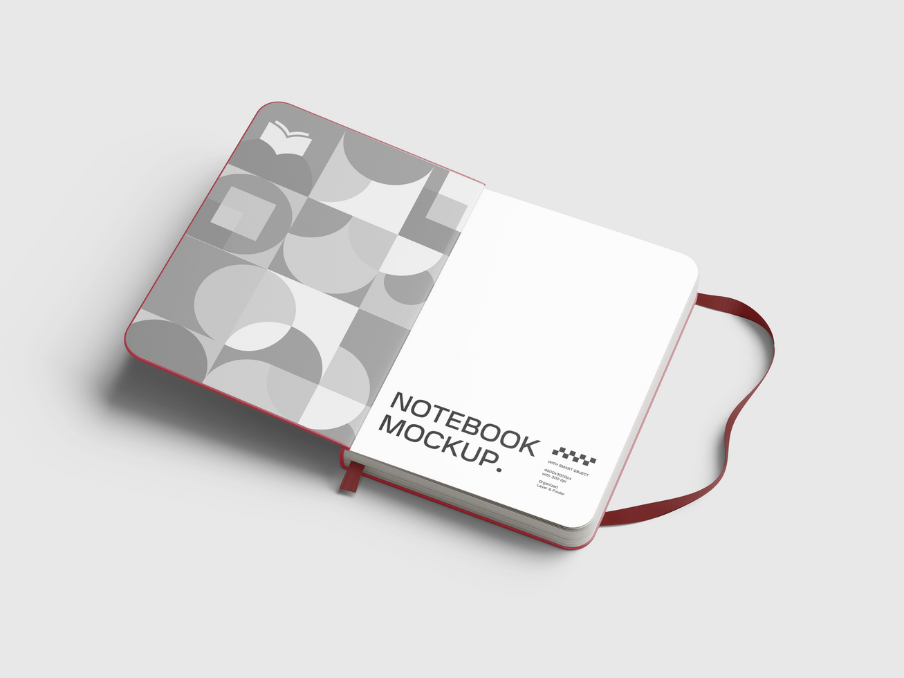 Notebook Hard Cover with Page Mockup psd