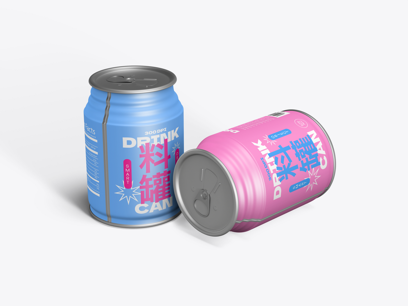 Drinks Can Packaging 3D Mockup psd