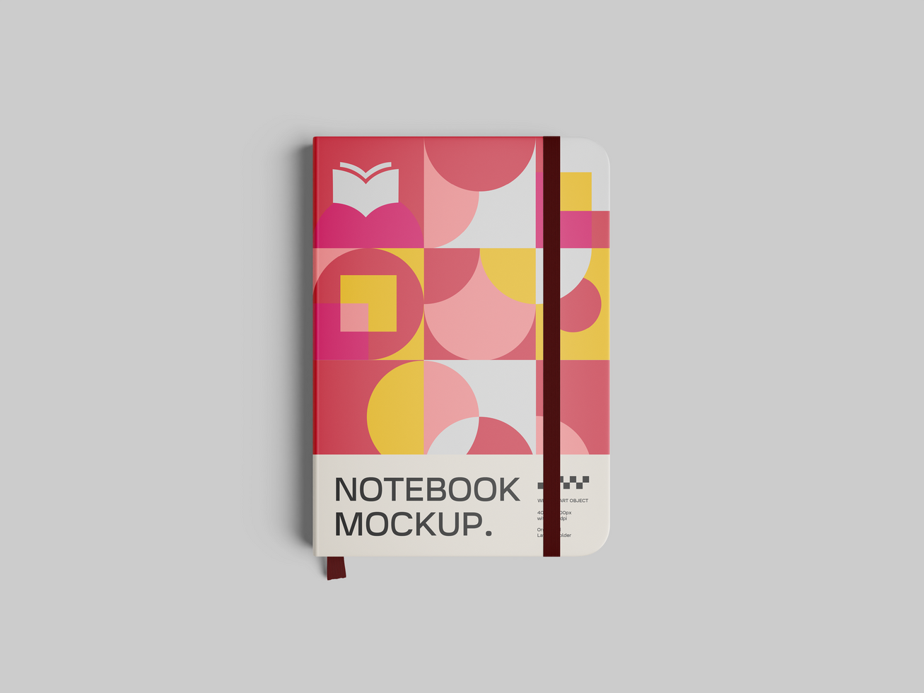 Cover Notebook Hard 3D Mockup psd