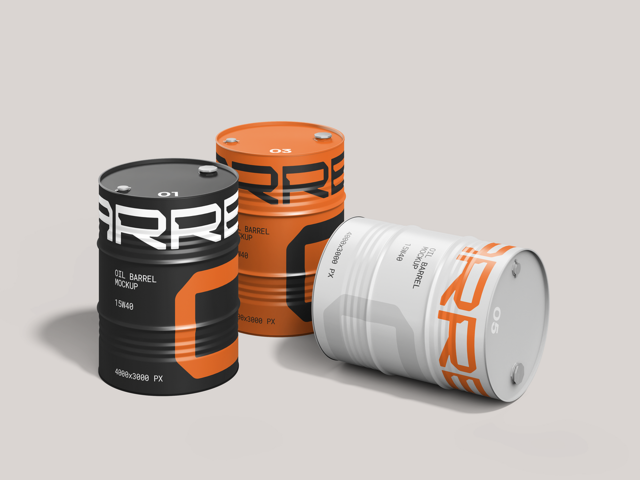 Barrel Oil 3D Render Mockup psd