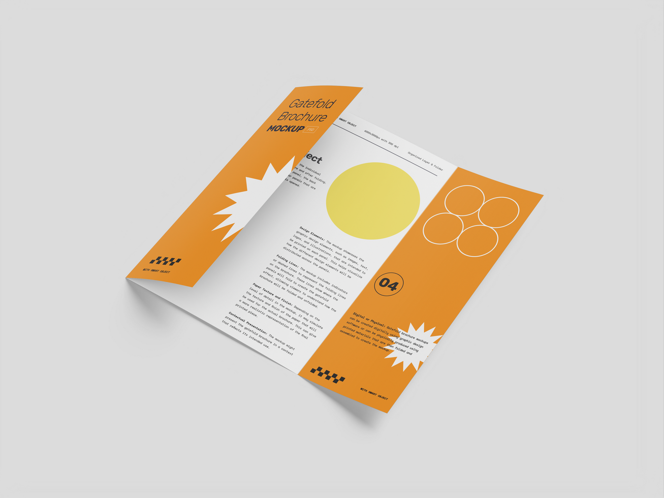 Gatefold Brochure 3D Render Mockup psd