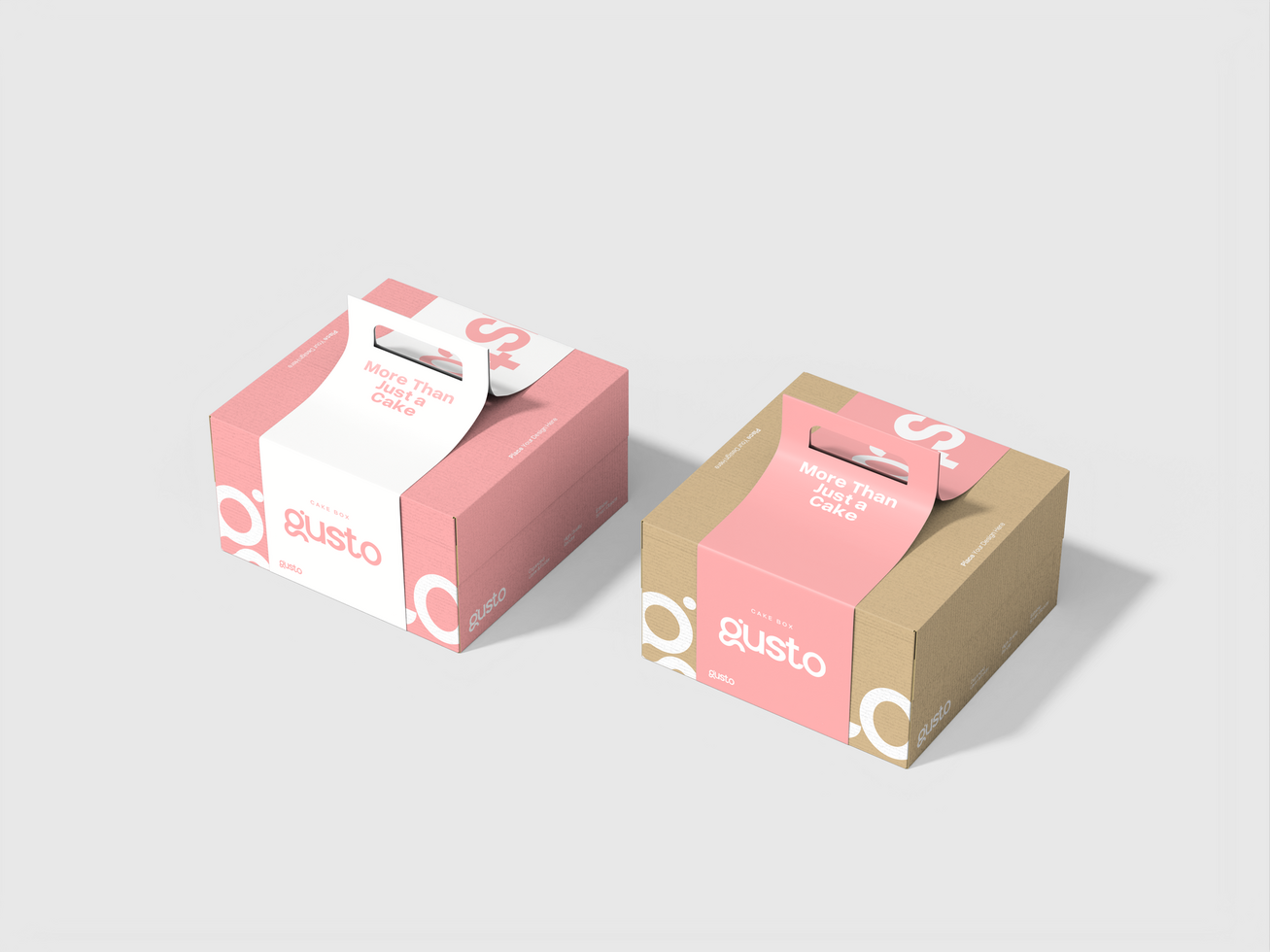 Two Cake Box with Handle Mockup psd
