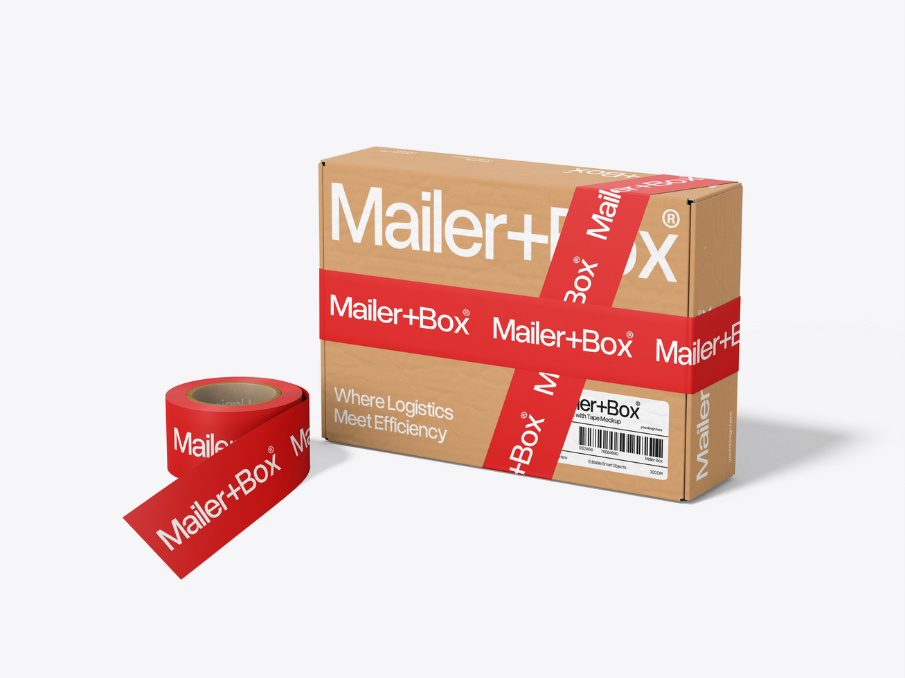 Mailing Box with Tape Mockup psd