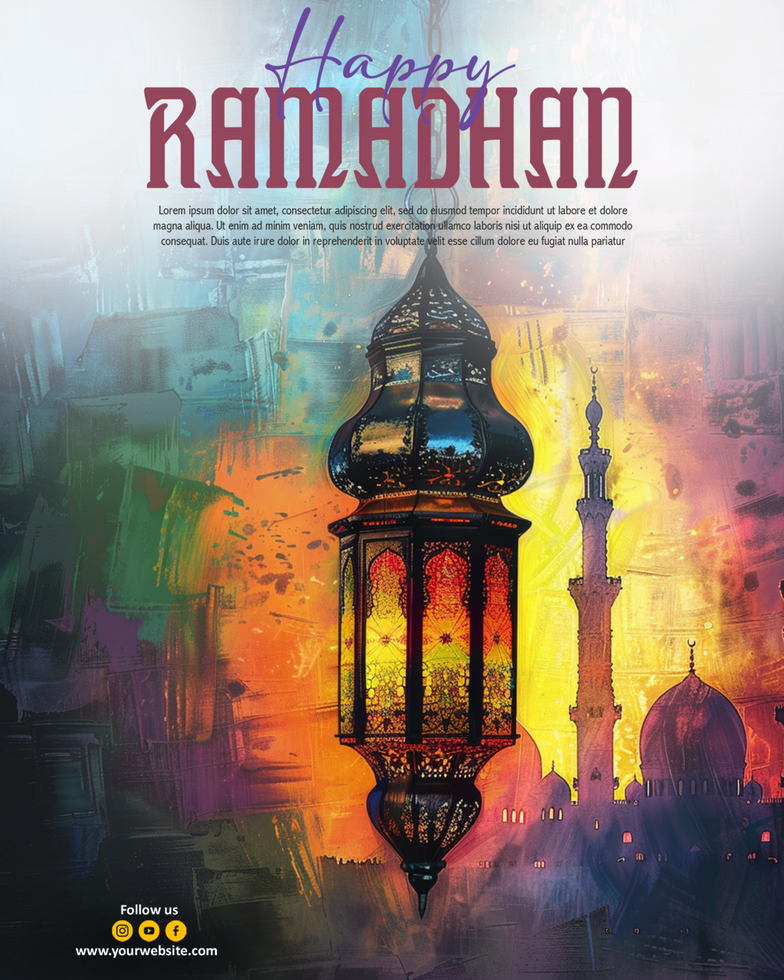 Ramadan Kareem Mubarak Islamic Background Social Media Post Banner Template Design psd