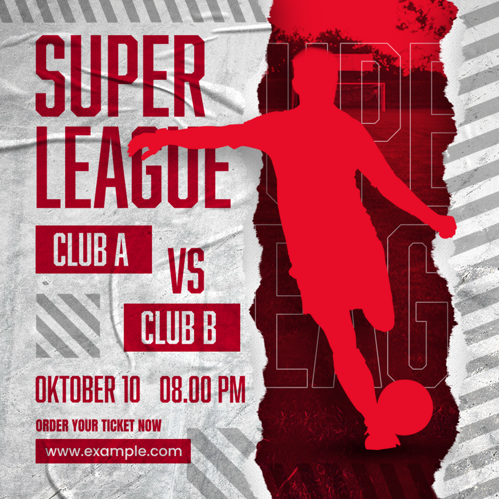 super league social media template psd