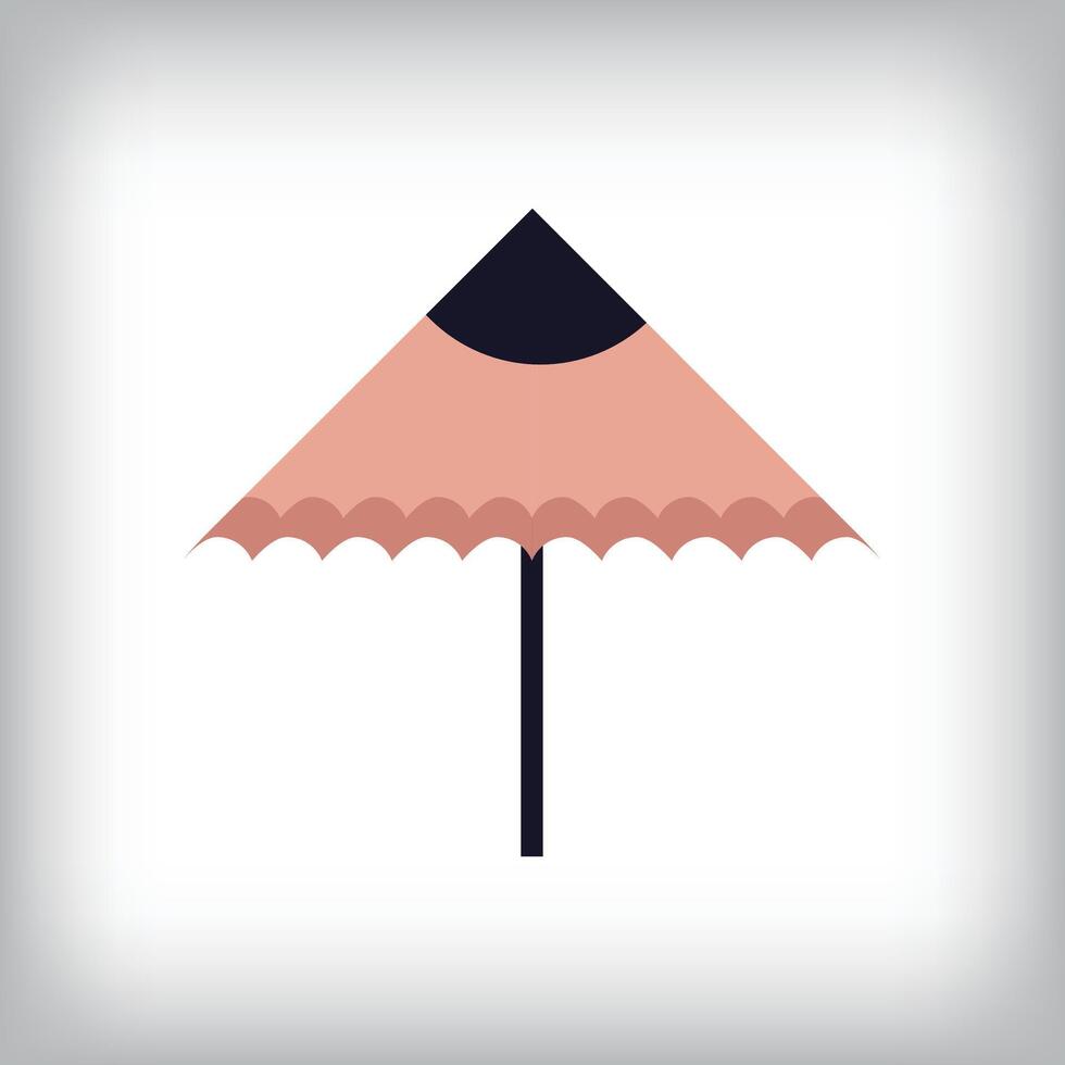 unique pen nib sun umbrella icon design. Corporate company, web, and identity sign. vector