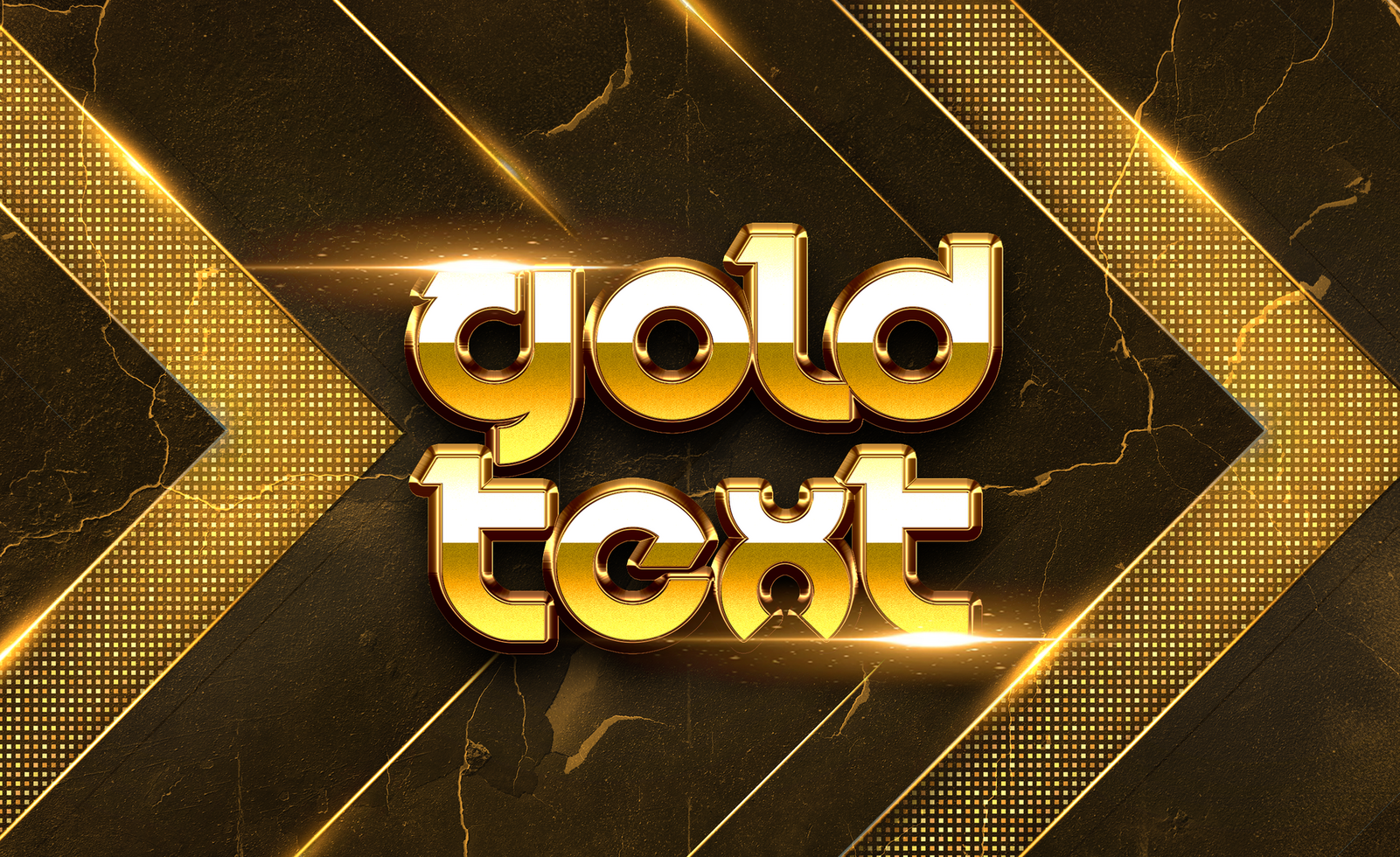 Gold Text Effect Template psd