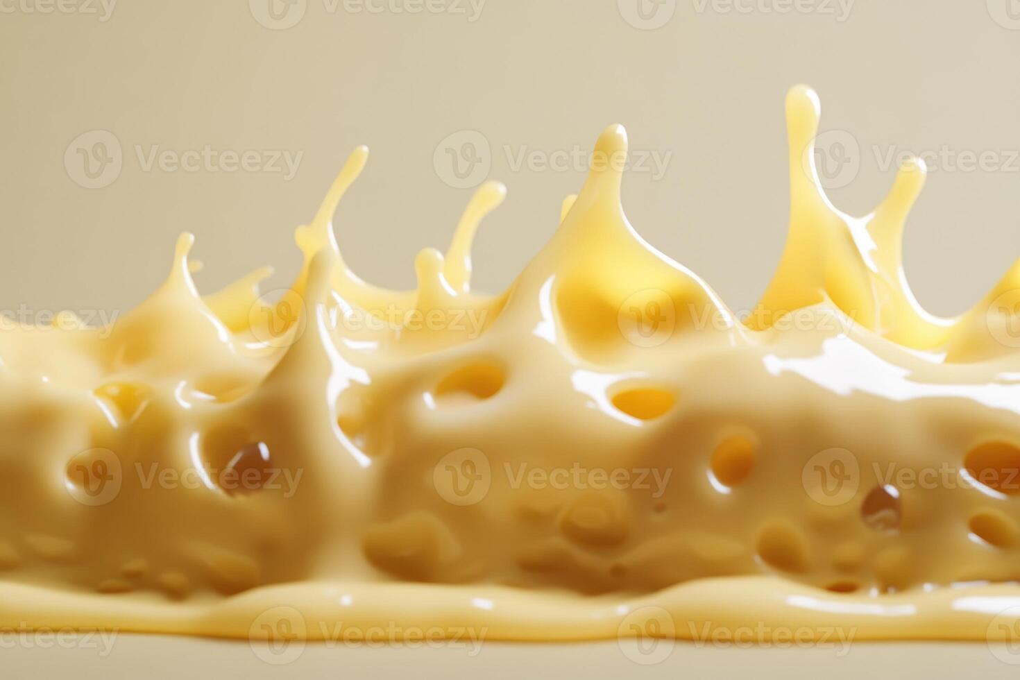 Close-up of a Yellow Liquid Splashing and Forming a Pattern photo