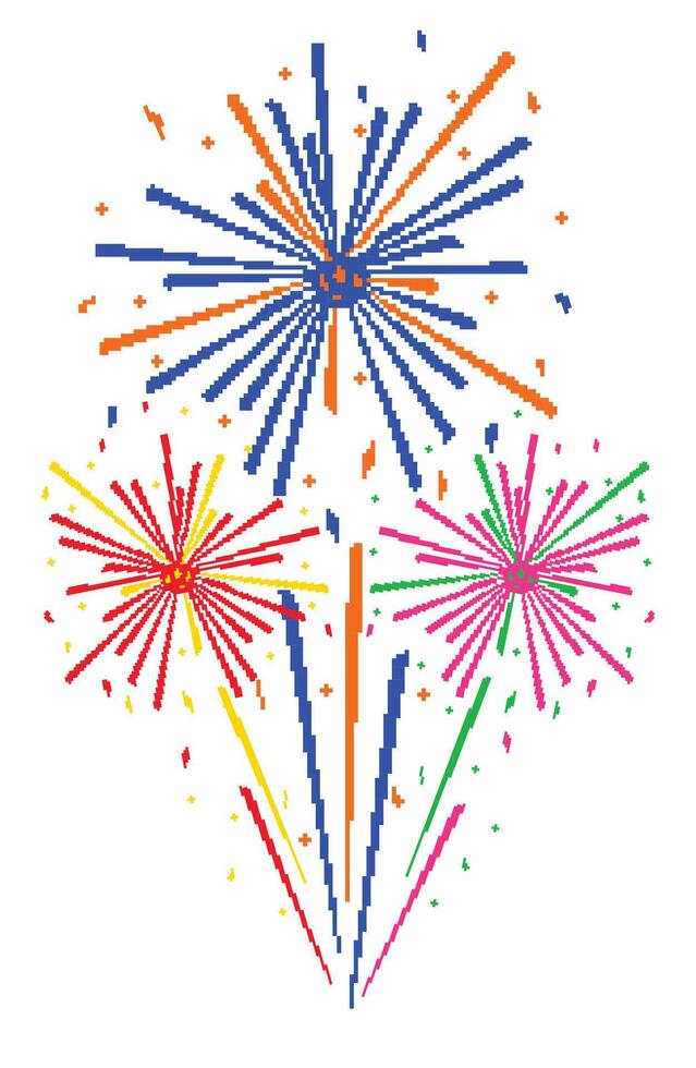 illustration of fireworks, firework, multicolored, multicolored fireworks effect, fireworks light, celebration, new year, image for download vector