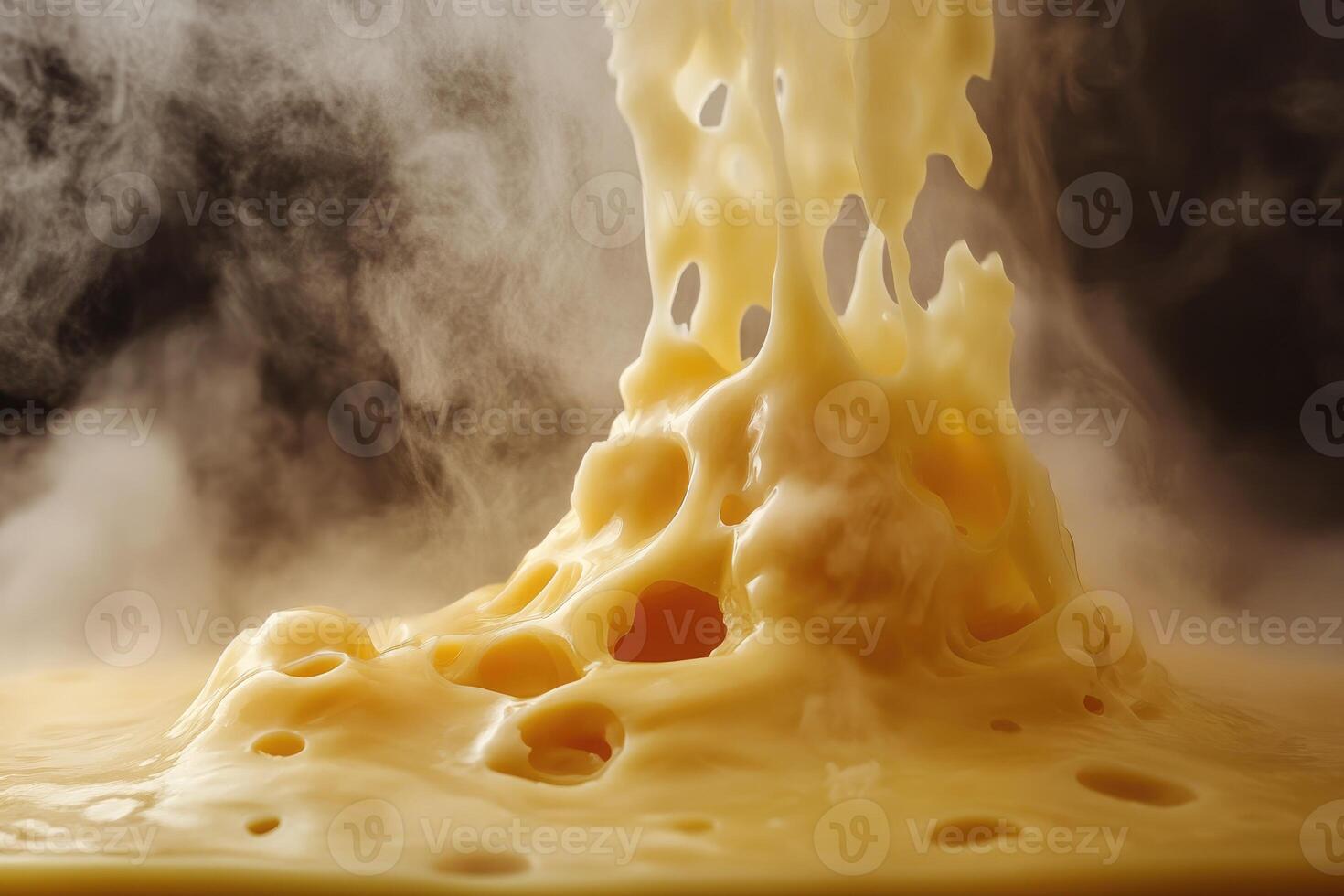 Melted Cheese with Air Bubbles and Steam photo