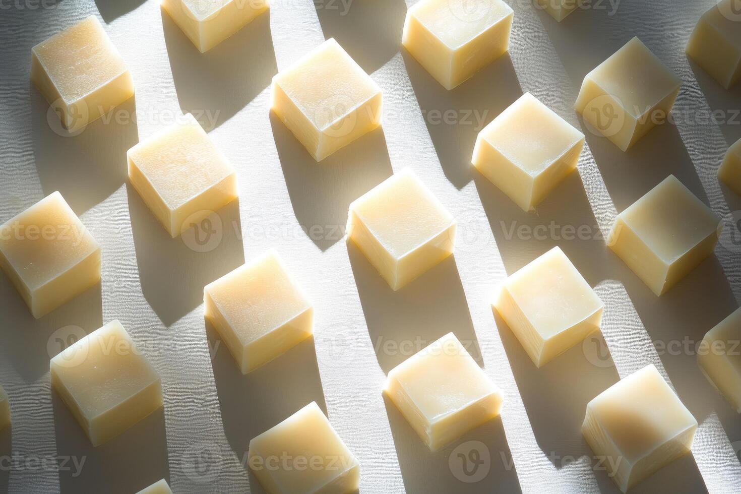Close-up of Multiple Square Bars of Ivory Soap on a White Surface photo