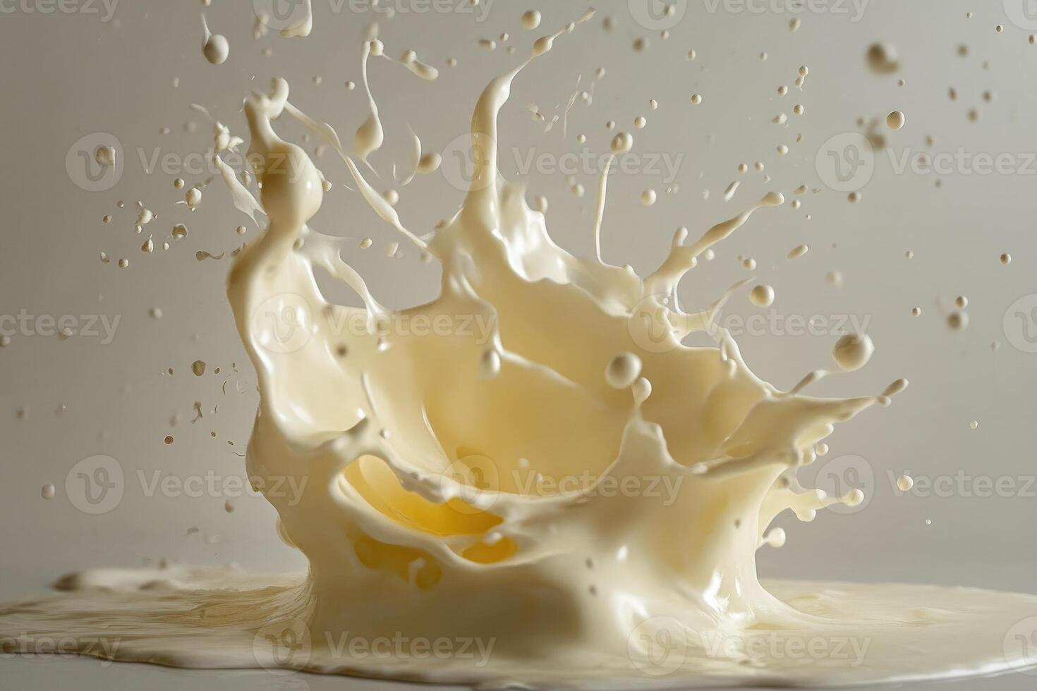 A Splash of Creamy White Liquid Creating a Whirlwind of Shapes and Textures photo