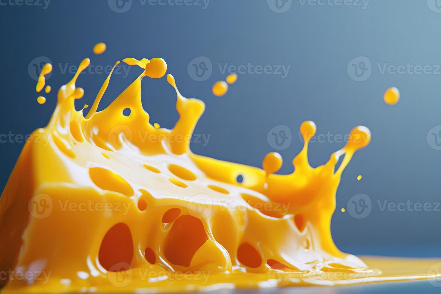 A Splashy Crown of Golden Liquid with Air Bubbles photo