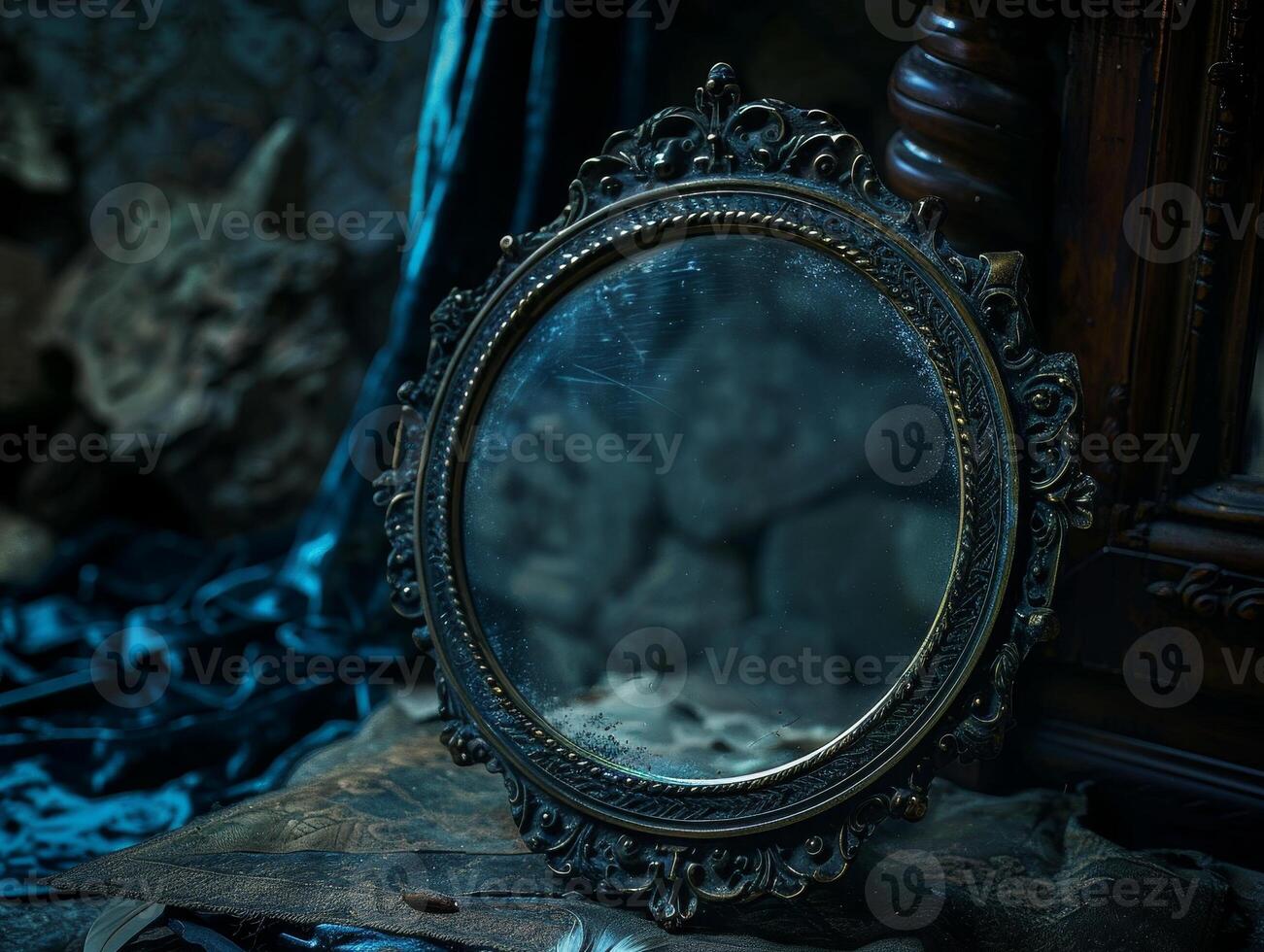 Antique Mirror in Dark Moody Setting photo